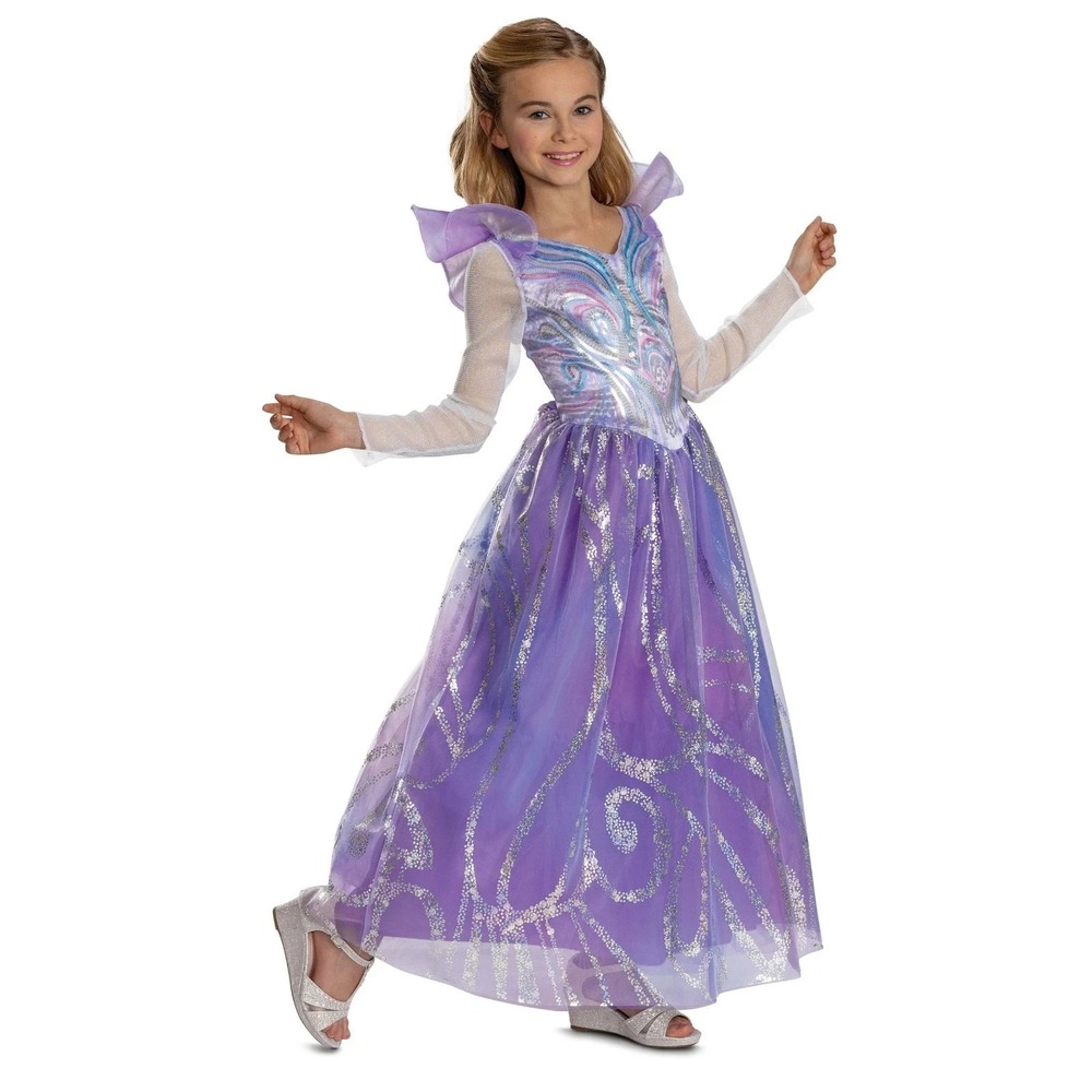 Deluxe Wicked For Good Kids Glinda Purple Dress Halloween Costume Medium 7-8